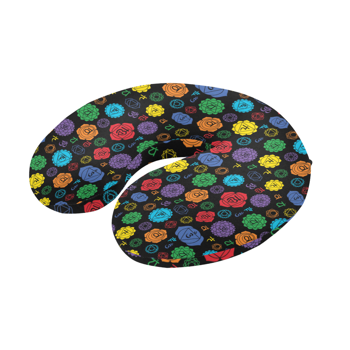 Chakra Pattern Print Design 01 U-Shaped Travel Neck Pillow