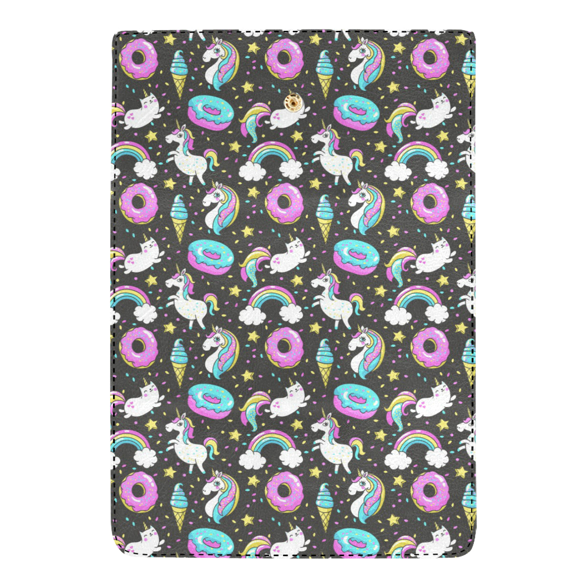 Donut Unicorn Pattern Print Design DN09 Women's Trifold Wallet