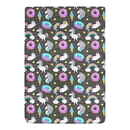 Donut Unicorn Pattern Print Design DN09 Women's Trifold Wallet