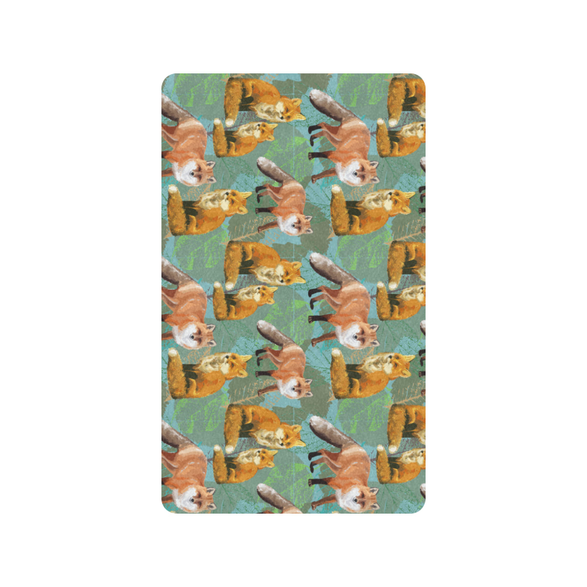 Fox Autumn leaves Themed Rubber Doormat