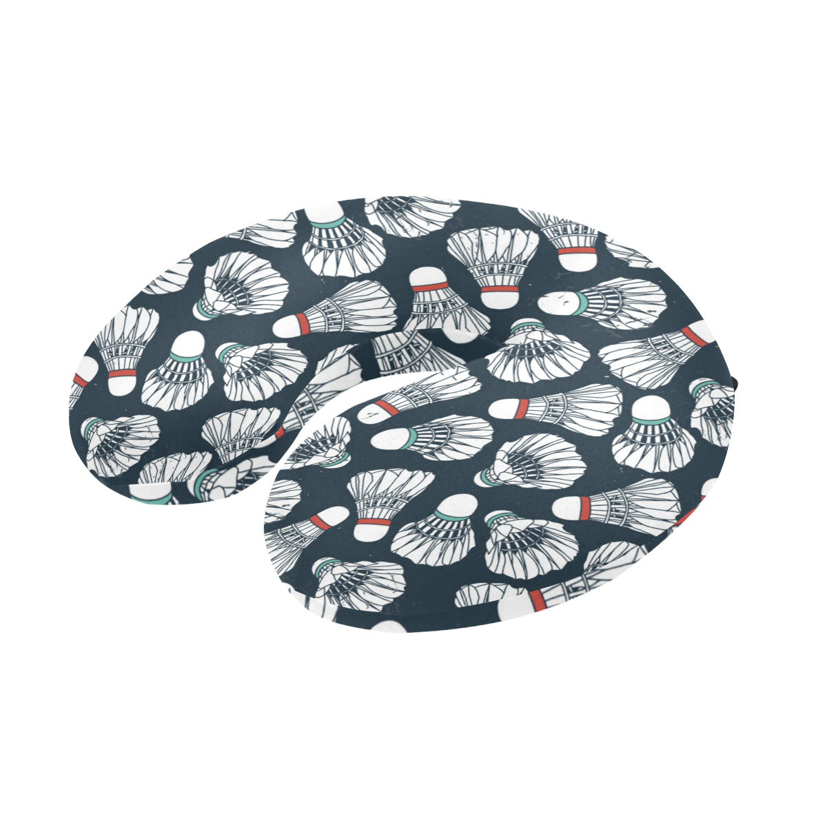 Badminton Ball Pattern Print Design 01 U-Shaped Travel Neck Pillow
