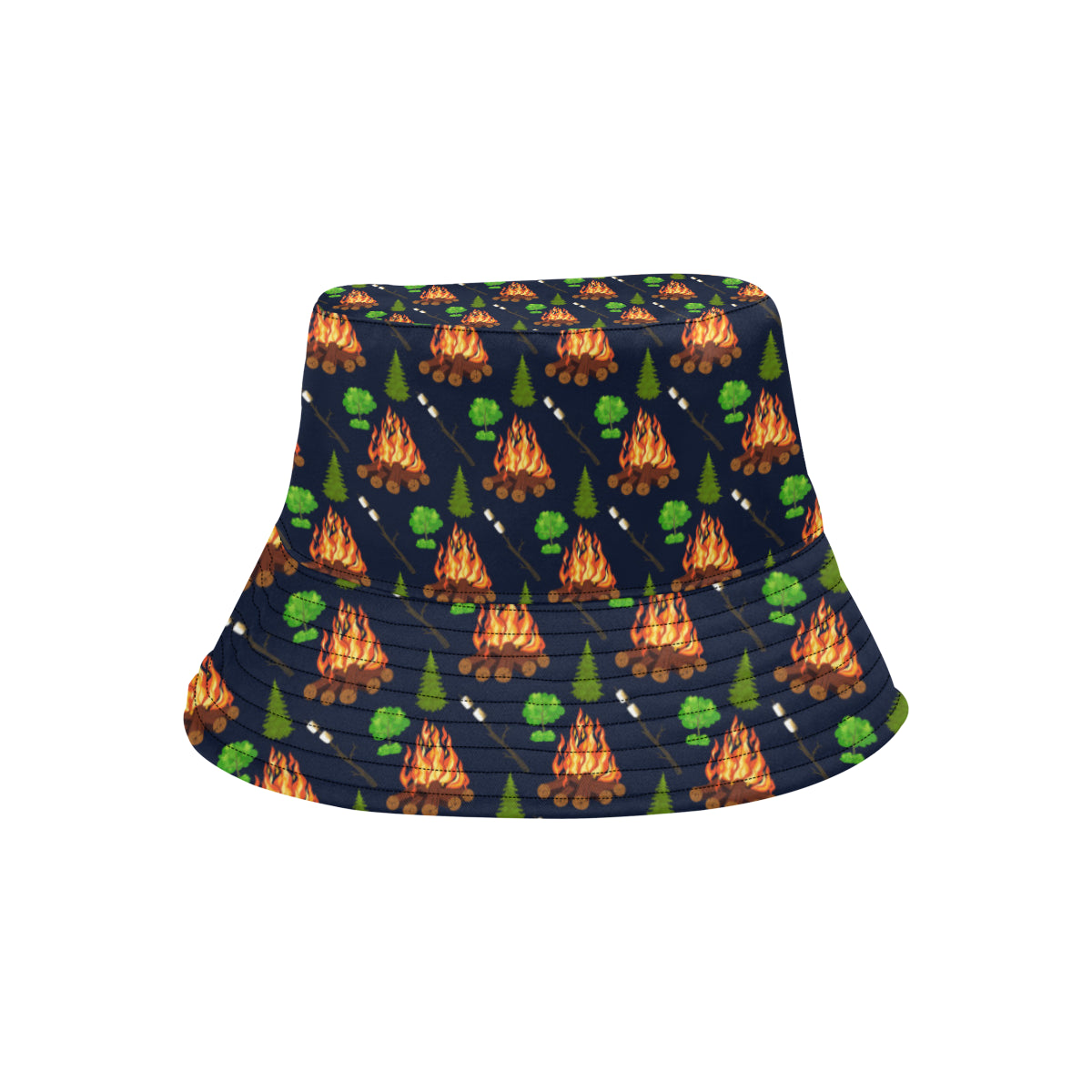 Camfire marshmallow Camping Design Print Unisex Bucket Hat