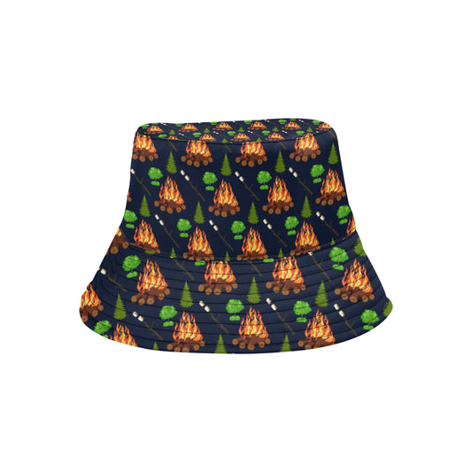 Camfire marshmallow Camping Design Print Unisex Bucket Hat