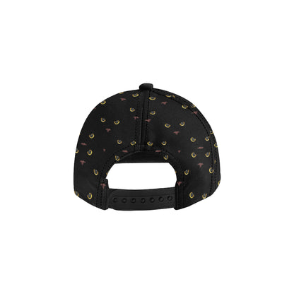 Black Cat Face Print Pattern Snapback Cap