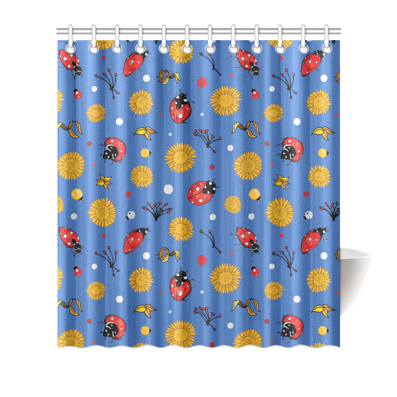 Ladybug Pattern Print Design 05 Shower Curtain