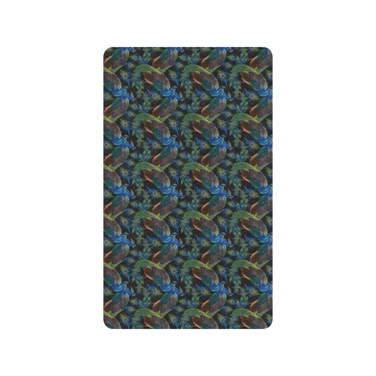 Peacock Themed Design Print Rubber Doormat