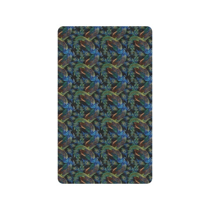 Peacock Themed Design Print Rubber Doormat