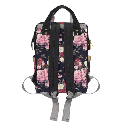 Rose Pattern Diaper Bag Backpack