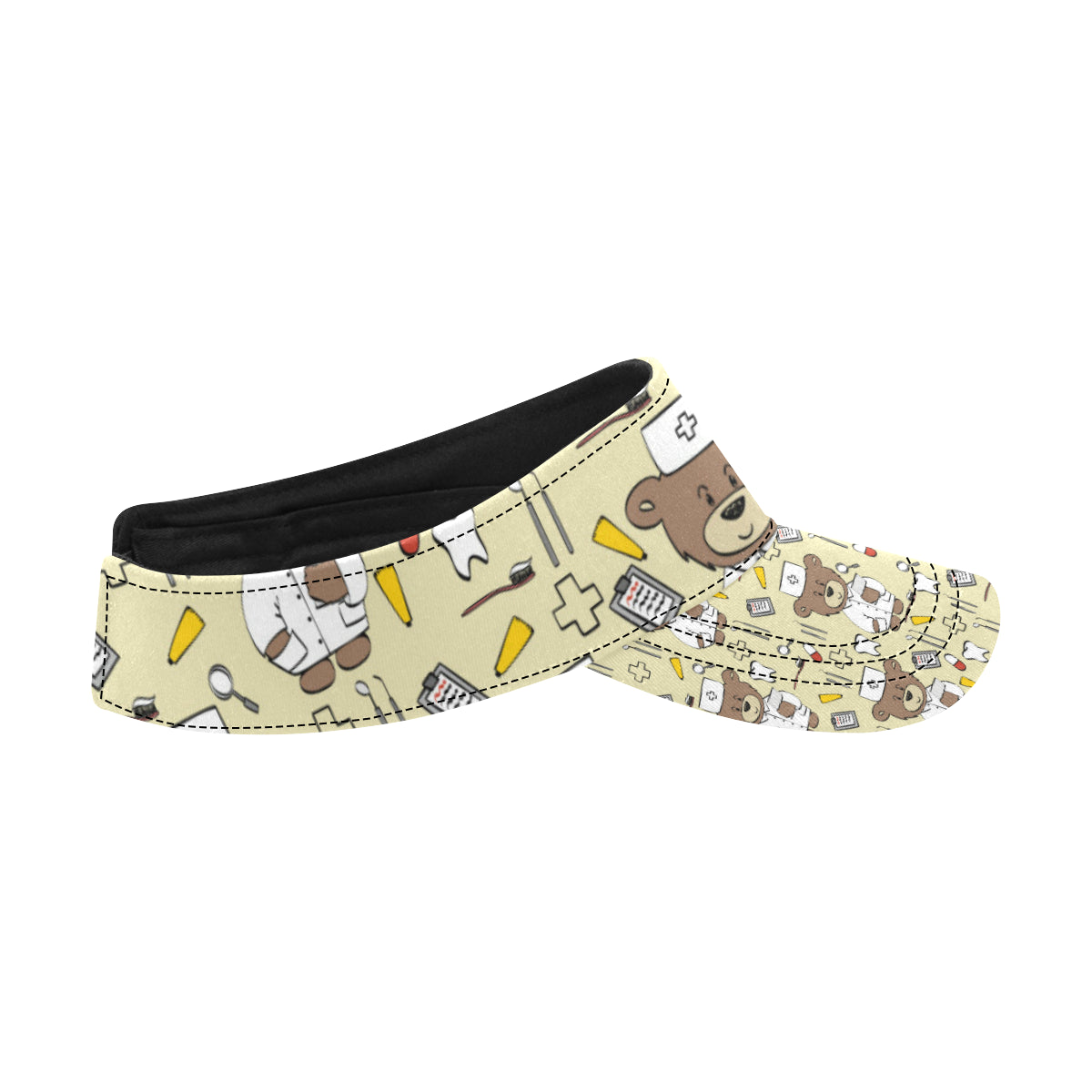 Nurse Bear Pattern Print Design A02 Unisex Sun Visor