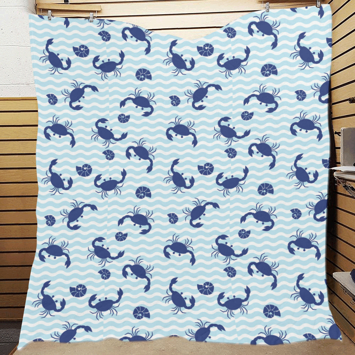 Crab Pattern Print Design 04 Premium Quilt