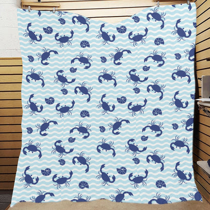 Crab Pattern Print Design 04 Premium Quilt