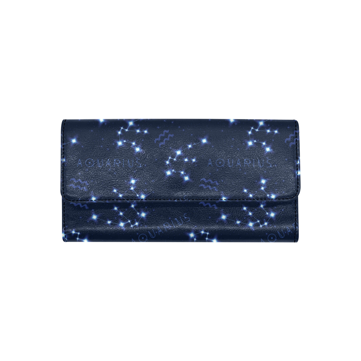 Aquarius Zodiac Pattern Print Design 02 Women's Trifold Wallet