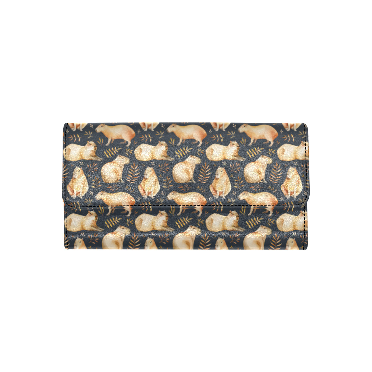 Capybara Pattern Print Design 02 Women's Trifold Wallet