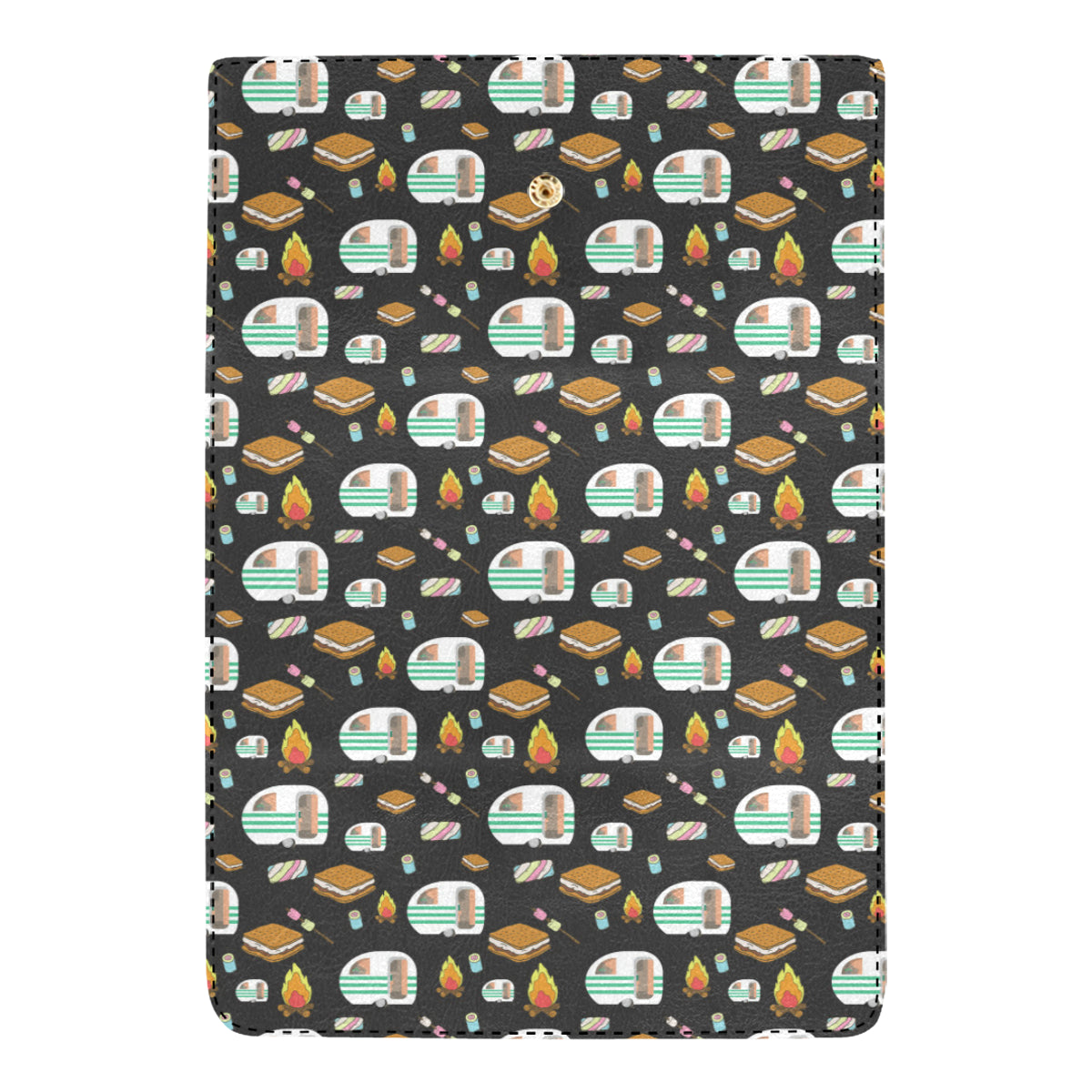 Camper marshmallow Camping Design Print Women's Trifold Wallet