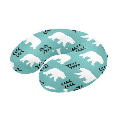 Polar Bear Pattern Print Design A05 U-Shaped Travel Neck Pillow
