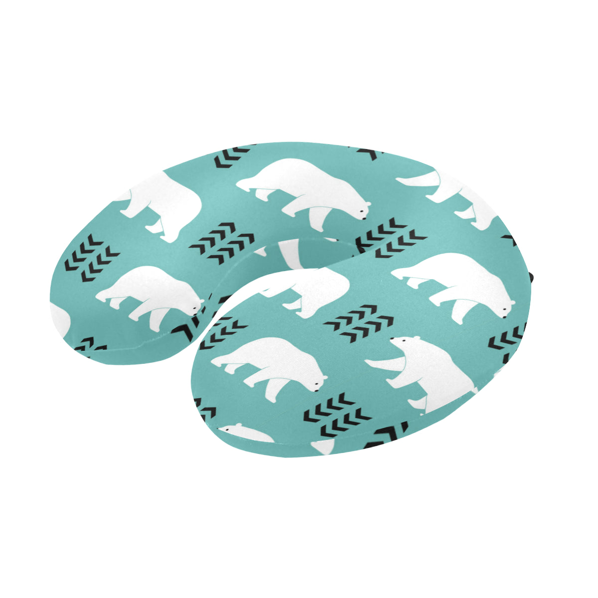 Polar Bear Pattern Print Design A05 U-Shaped Travel Neck Pillow