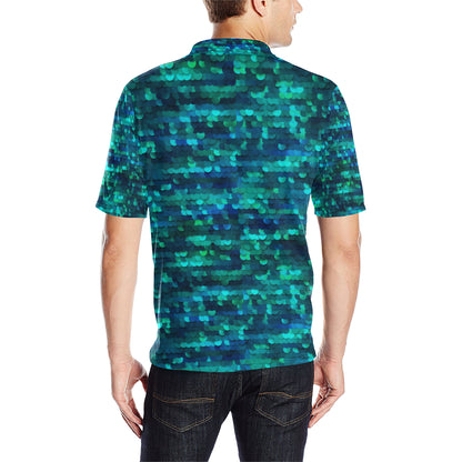 Mermaid Scales Pattern Print Design 06 Men Polo Shirt