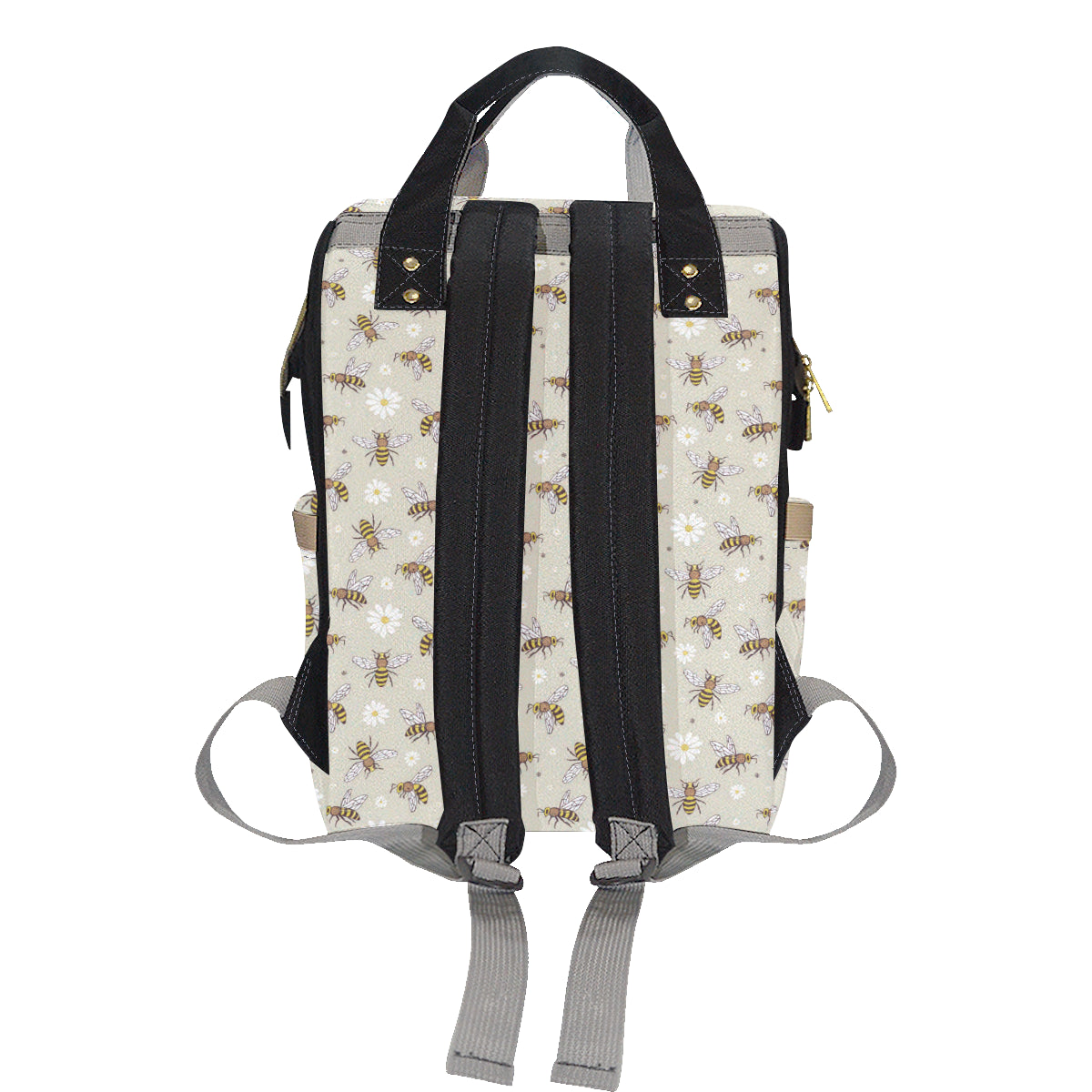Bee Pattern Print Design 03 Diaper Bag Backpack