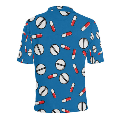 Pill Pattern Print Design A05 Men Polo Shirt