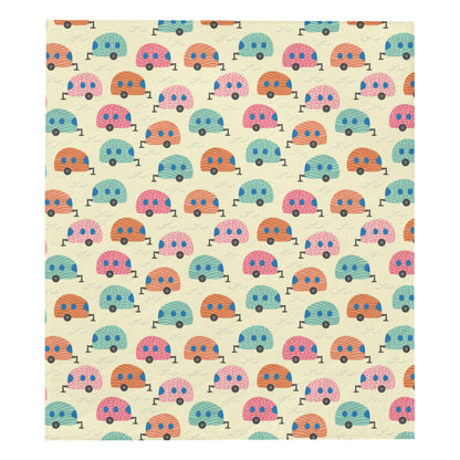 Camper Pattern Print Design 06 Premium Quilt