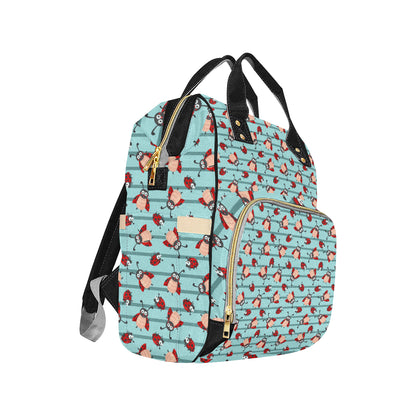 Ladybug Happy Print Pattern Diaper Bag Backpack