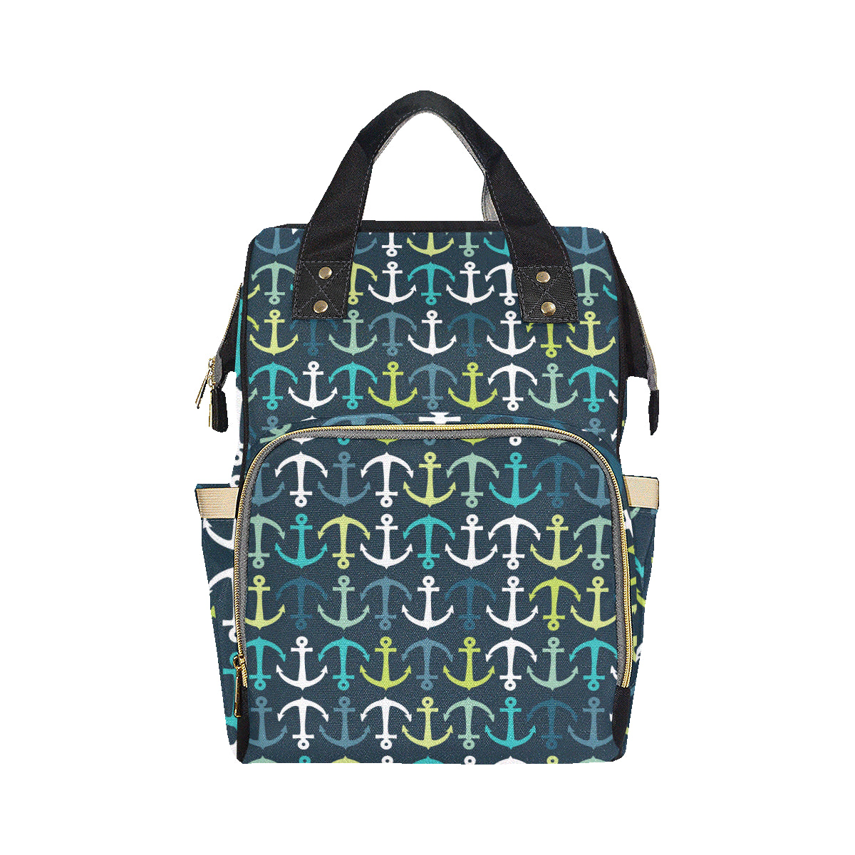 Anchor Pattern Print Design 03 Diaper Bag Backpack