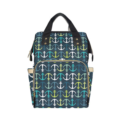 Anchor Pattern Print Design 03 Diaper Bag Backpack