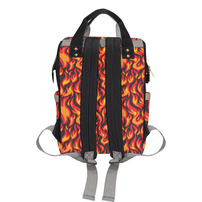 Flame Fire Print Pattern Diaper Bag Backpack