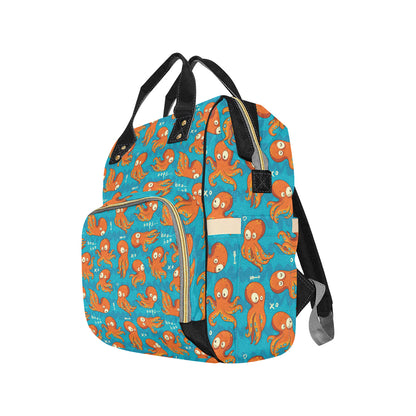 Octopus Pattern Print Design A02 Diaper Bag Backpack