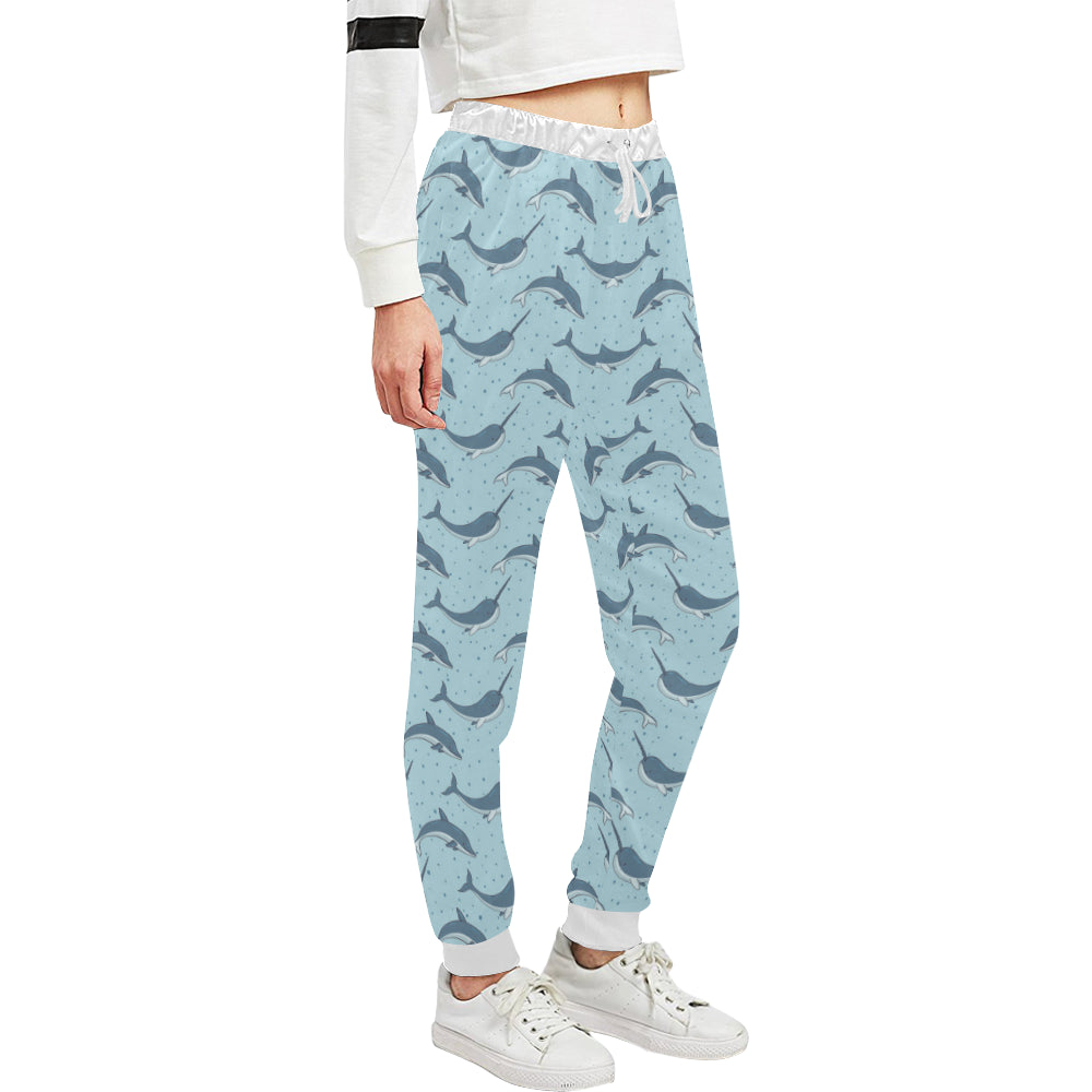 Narwhal Dolphin Print Unisex Sweatpants