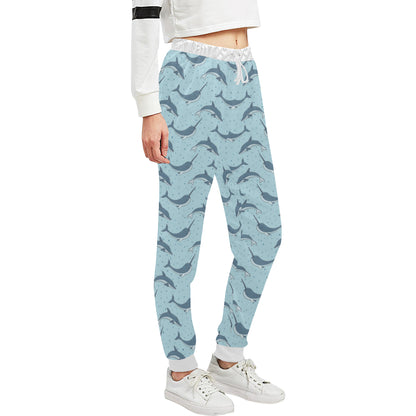 Narwhal Dolphin Print Unisex Sweatpants