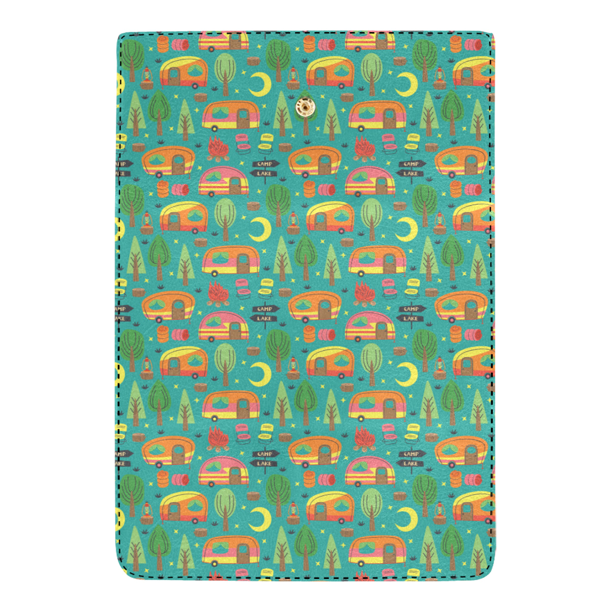 Camping Camper Pattern Print Design 05 Women's Trifold Wallet