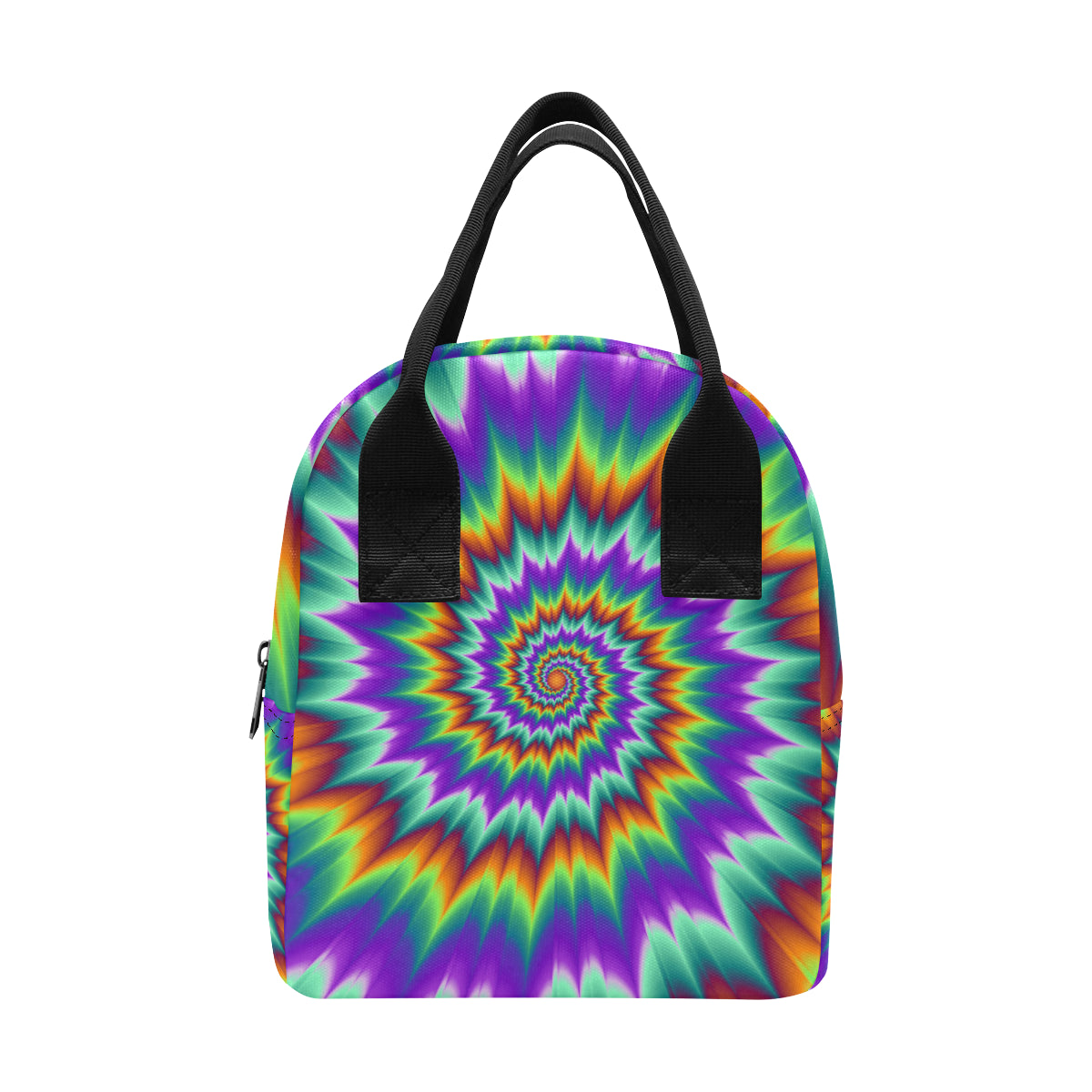 Optical illusion Pulsing fiery spirals Insulated Lunch Bag