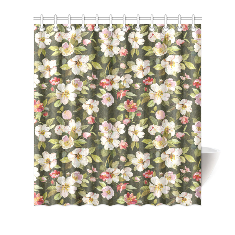 Apple blossom Pattern Print Design AB01 Shower Curtain