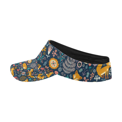 Fox Cute Jungle Print Pattern Unisex Sun Visor