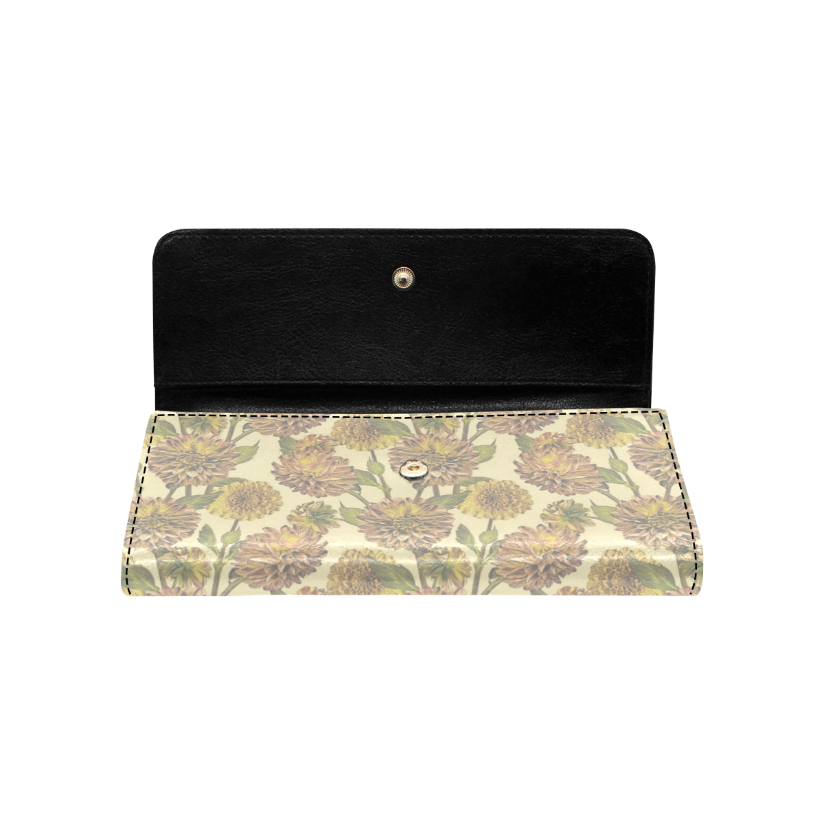 Dahlia Pattern Print Design DH09 Women's Trifold Wallet