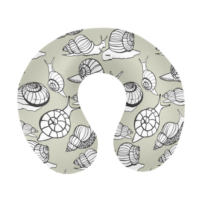 Snail Pattern Print Design 03 U-Shaped Travel Neck Pillow