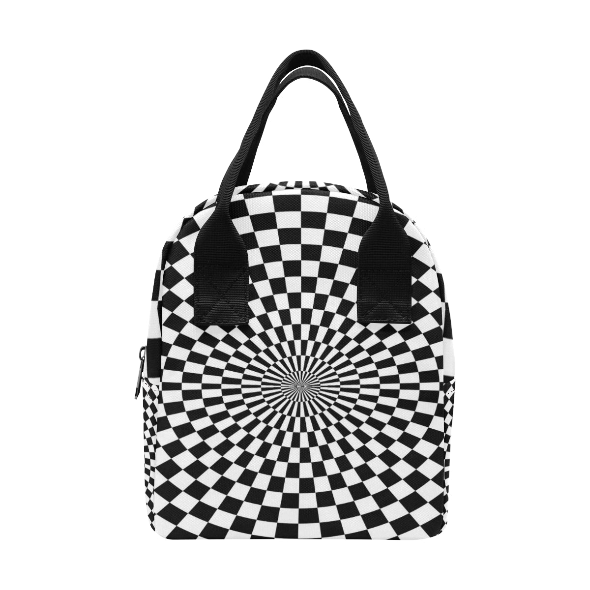 Checkered Flag Optical illusion Insulated Lunch Bag