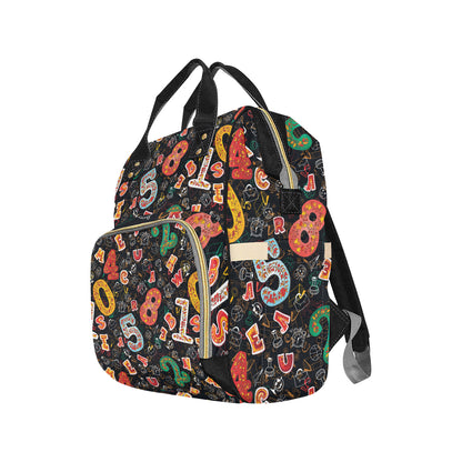 Number Pattern Print Design A03 Diaper Bag Backpack