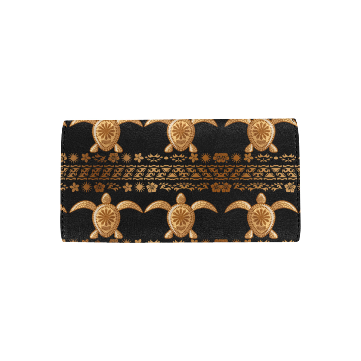 Tribal Sea turtle Polynesian Hawaiian Women's Trifold Wallet
