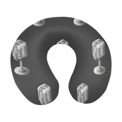 Microphone Vintage Pattern Print Design 01 U-Shaped Travel Neck Pillow