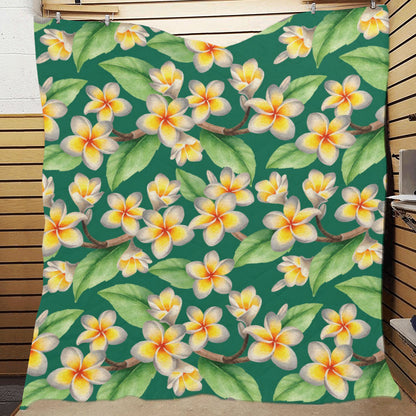 Plumeria Pattern Print Design PM07 Premium Quilt