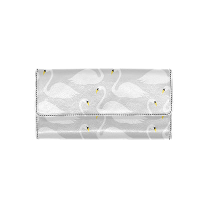 Swan Pattern Print Design 02 Women's Trifold Wallet