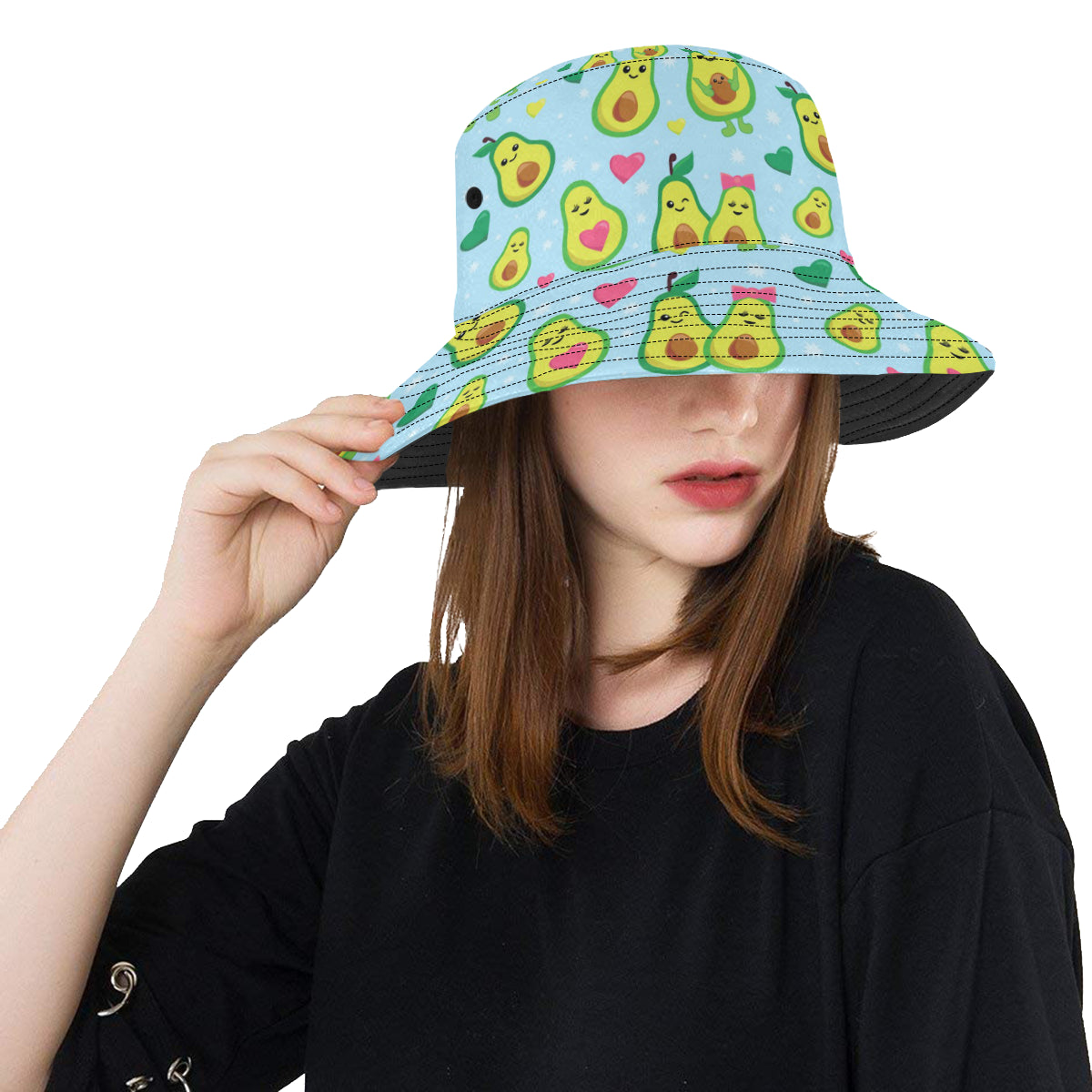 Avocado Pattern Print Design AC09 Unisex Bucket Hat