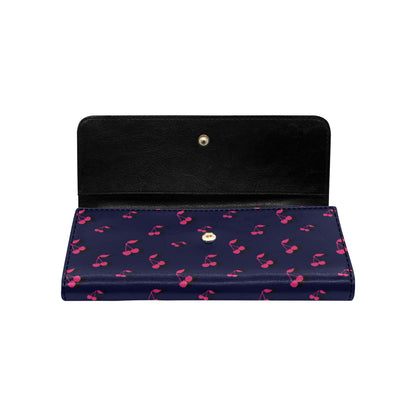 Cherry Pattern Print Design 02 Women's Trifold Wallet