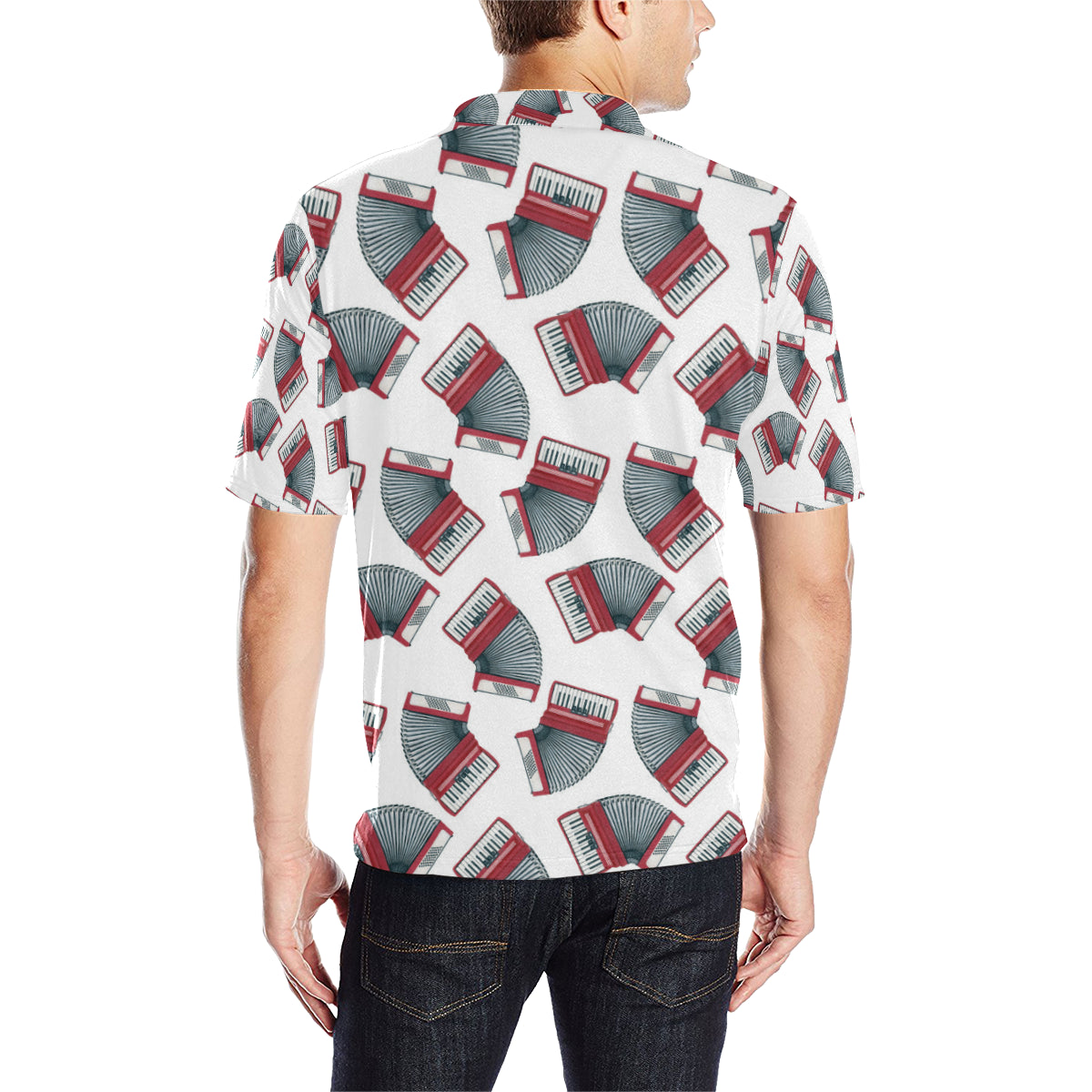 Accordion Pattern Print Design 03 Men Polo Shirt