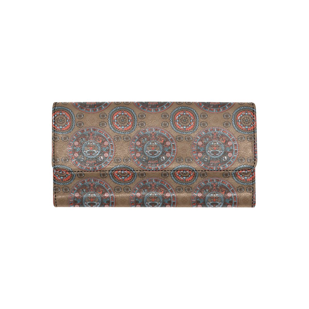 Calendar Aztec Pattern Print Design 03 Women's Trifold Wallet