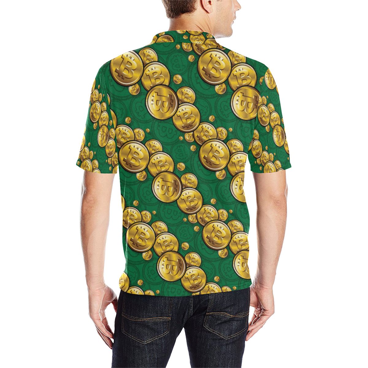 Bitcoin Pattern Print Design DO02 Men Polo Shirt