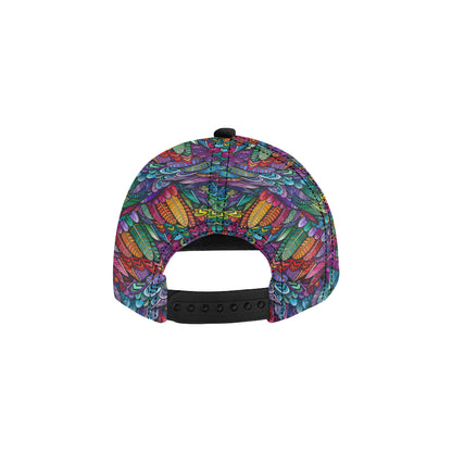 Feather Multicolor Design Print Snapback Cap