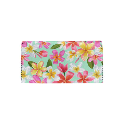 Plumeria Pattern Print Design PM014 Women's Trifold Wallet